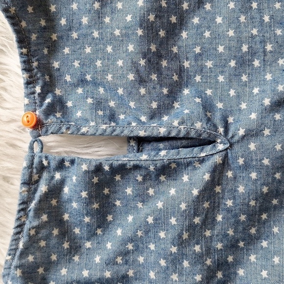 Crewcuts by J.Crew Girls' Peekaboo-Shoulder Top in Chambray Stars - Picture 5 of 14